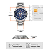 Buy Shop Armani Exchange Hampton Chronograph Blue Dial Silver Steel Strap Watch For Men - AX2155 USA Online