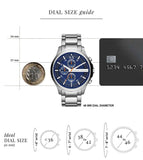 Buy Shop Armani Exchange Hampton Chronograph Blue Dial Silver Steel Strap Watch For Men - AX2155 USA Online