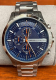 Buy Shop Armani Exchange Hampton Chronograph Blue Dial Silver Steel Strap Watch For Men - AX2155 USA Online