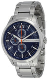 Buy Shop Armani Exchange Hampton Chronograph Blue Dial Silver Steel Strap Watch For Men - AX2155 USA Online