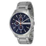 Buy Shop Armani Exchange Hampton Chronograph Blue Dial Silver Steel Strap Watch For Men - AX2155 USA Online