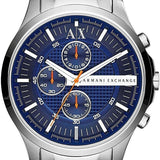 Buy Shop Armani Exchange Hampton Chronograph Blue Dial Silver Steel Strap Watch For Men - AX2155 USA Online