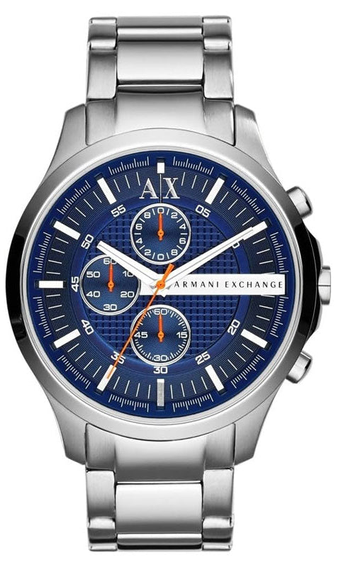 Buy Shop Armani Exchange Hampton Chronograph Blue Dial Silver Steel Strap Watch For Men - AX2155 USA Online