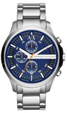Buy Shop Armani Exchange Hampton Chronograph Blue Dial Silver Steel Strap Watch For Men - AX2155 USA Online