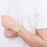 Buy Shop Armani Exchange Hampton Chronograph Gold Dial Gold Steel Strap Watch For Men - AX2415 USA Online