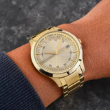 Buy Shop Armani Exchange Hampton Chronograph Gold Dial Gold Steel Strap Watch For Men - AX2415 USA Online