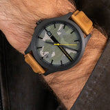 Buy Shop Armani Exchange Hampton Chronograph Green Dial Brown Leather Strap Watch For Men - AX2412 USA Online