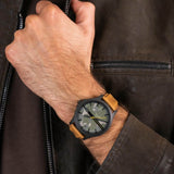 Buy Shop Armani Exchange Hampton Chronograph Green Dial Brown Leather Strap Watch For Men - AX2412 USA Online