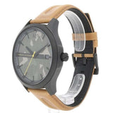 Buy Shop Armani Exchange Hampton Chronograph Green Dial Brown Leather Strap Watch For Men - AX2412 USA Online