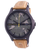 Buy Shop Armani Exchange Hampton Chronograph Green Dial Brown Leather Strap Watch For Men - AX2412 USA Online