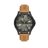 Buy Shop Armani Exchange Hampton Chronograph Green Dial Brown Leather Strap Watch For Men - AX2412 USA Online