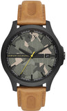 Buy Shop Armani Exchange Hampton Chronograph Green Dial Brown Leather Strap Watch For Men - AX2412 USA Online