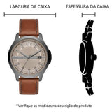 Buy Shop Armani Exchange Hampton Chronograph Grey Dial Brown Leather Strap Watch For Men - AX2414 USA Online