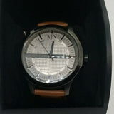 Buy Shop Armani Exchange Hampton Chronograph Grey Dial Brown Leather Strap Watch For Men - AX2414 USA Online