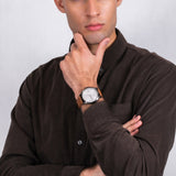 Buy Shop Armani Exchange Hampton Chronograph Grey Dial Brown Leather Strap Watch For Men - AX2414 USA Online