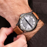 Buy Shop Armani Exchange Hampton Chronograph Grey Dial Brown Leather Strap Watch For Men - AX2414 USA Online
