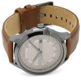 Buy Shop Armani Exchange Hampton Chronograph Grey Dial Brown Leather Strap Watch For Men - AX2414 USA Online