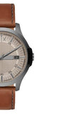 Buy Shop Armani Exchange Hampton Chronograph Grey Dial Brown Leather Strap Watch For Men - AX2414 USA Online