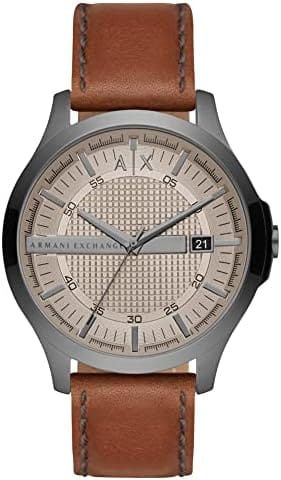 Buy Shop Armani Exchange Hampton Chronograph Grey Dial Brown Leather Strap Watch For Men - AX2414 USA Online
