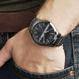 Buy Shop Armani Exchange Hampton Chronograph Grey Dial Grey Steel Strap Watch For Men - AX2135 USA Online