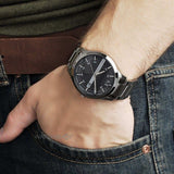 Buy Shop Armani Exchange Hampton Chronograph Grey Dial Grey Steel Strap Watch For Men - AX2135 USA Online