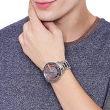 Buy Shop Armani Exchange Hampton Chronograph Grey Dial Silver Steel Strap Watch For Men - AX2405 USA Online