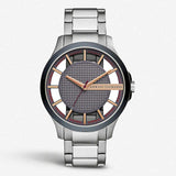 Buy Shop Armani Exchange Hampton Chronograph Grey Dial Silver Steel Strap Watch For Men - AX2405 USA Online