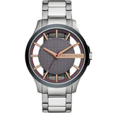 Buy Shop Armani Exchange Hampton Chronograph Grey Dial Silver Steel Strap Watch For Men - AX2405 USA Online