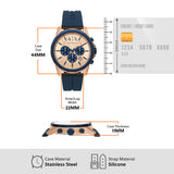 Buy Shop Armani Exchange Hampton Chronograph Rose Gold Dial Blue Silicone Strap Watch For Men - AX1730 USA Online