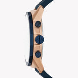 Buy Shop Armani Exchange Hampton Chronograph Rose Gold Dial Blue Silicone Strap Watch For Men - AX1730 USA Online