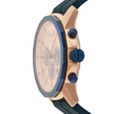 Buy Shop Armani Exchange Hampton Chronograph Rose Gold Dial Blue Silicone Strap Watch For Men - AX1730 USA Online