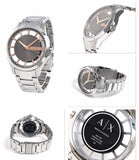Buy Shop Armani Exchange Hampton Chronograph Skeleton Black Dial Silver Steel Strap Watch For Men - AX2199 USA Online