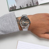 Buy Shop Armani Exchange Hampton Chronograph Skeleton Black Dial Silver Steel Strap Watch For Men - AX2199 USA Online
