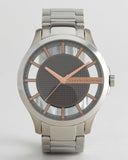 Buy Shop Armani Exchange Hampton Chronograph Skeleton Black Dial Silver Steel Strap Watch For Men - AX2199 USA Online