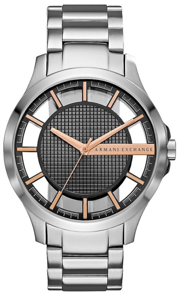 Buy Shop Armani Exchange Hampton Chronograph Skeleton Black Dial Silver Steel Strap Watch For Men - AX2199 USA Online