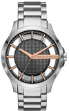 Buy Shop Armani Exchange Hampton Chronograph Skeleton Black Dial Silver Steel Strap Watch For Men - AX2199 USA Online