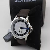 Buy Shop Armani Exchange Hampton Chronograph White Dial Brown Leather Strap Watch For Men - AX2187 USA Online