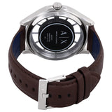 Buy Shop Armani Exchange Hampton Chronograph White Dial Brown Leather Strap Watch For Men - AX2187 USA Online