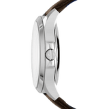 Buy Shop Armani Exchange Hampton Chronograph White Dial Brown Leather Strap Watch For Men - AX2187 USA Online