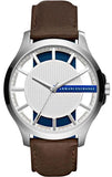 Buy Shop Armani Exchange Hampton Chronograph White Dial Brown Leather Strap Watch For Men - AX2187 USA Online