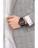 Buy Shop Armani Exchange Hampton Quartz Blue Dial Black Leather Strap Watch for Men - AX2411 USA Online