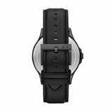 Buy Shop Armani Exchange Hampton Quartz Blue Dial Black Leather Strap Watch for Men - AX2411 USA Online