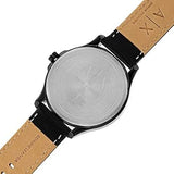 Buy Shop Armani Exchange Hampton Quartz Blue Dial Black Leather Strap Watch for Men - AX2411 USA Online