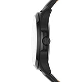 Buy Shop Armani Exchange Hampton Quartz Blue Dial Black Leather Strap Watch for Men - AX2411 USA Online