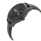 Buy Shop Armani Exchange Hampton Quartz Blue Dial Black Leather Strap Watch for Men - AX2411 USA Online