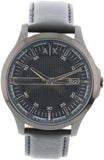 Buy Shop Armani Exchange Hampton Quartz Blue Dial Black Leather Strap Watch for Men - AX2411 USA Online