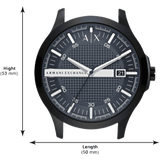 Buy Shop Armani Exchange Hampton Quartz Blue Dial Black Leather Strap Watch for Men - AX2411 USA Online