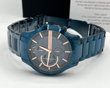 Buy Shop Armani Exchange Hampton Skeleton Grey Dial Blue Steel Strap Watch For Men - AX2401 USA Online