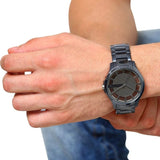 Buy Shop Armani Exchange Hampton Skeleton Grey Dial Blue Steel Strap Watch For Men - AX2401 USA Online