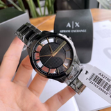 Buy Shop Armani Exchange Hampton Skeleton Grey Dial Blue Steel Strap Watch For Men - AX2401 USA Online